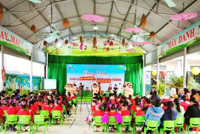 TRƯỜNG MẦM NON KHÁNH AN TỔ CHỨC CHƯƠNG TRÌNH GIAO LƯU “BÉ VỚI AN TOÀN GIAO THÔNG”
