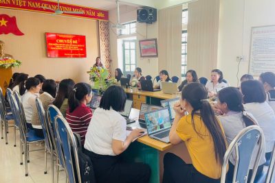 TRƯỜNG MẦM NON KHÁNH AN THỰC HIỆN TẬP HUẤN BỒI DƯỠNG ỨNG DỤNG CHUYỂN ĐỔI SỐ CHO CBGVNV TRONG TOÀN TRƯỜNG
